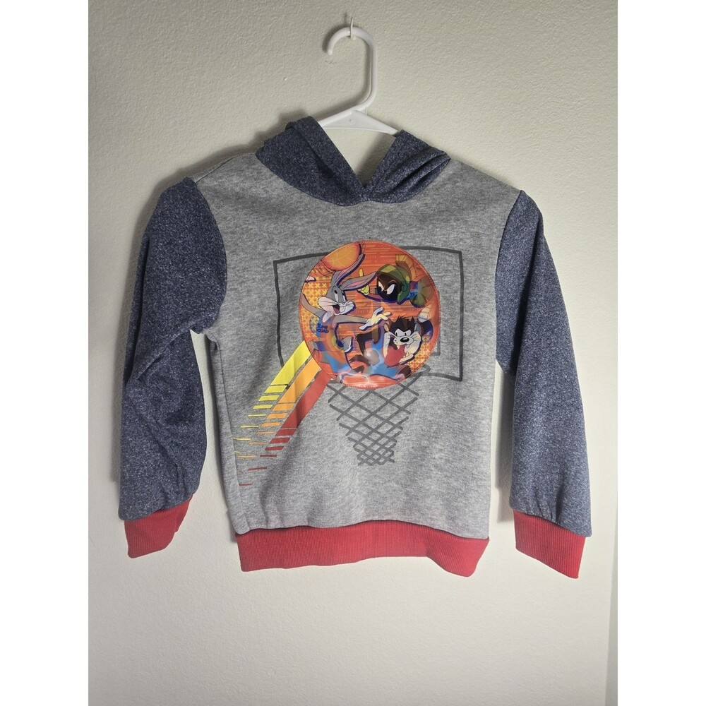 Kids Space Jam A New Legacy Tune Squad Hoodie Bugs Taz Marvin Gray Blue Size 7